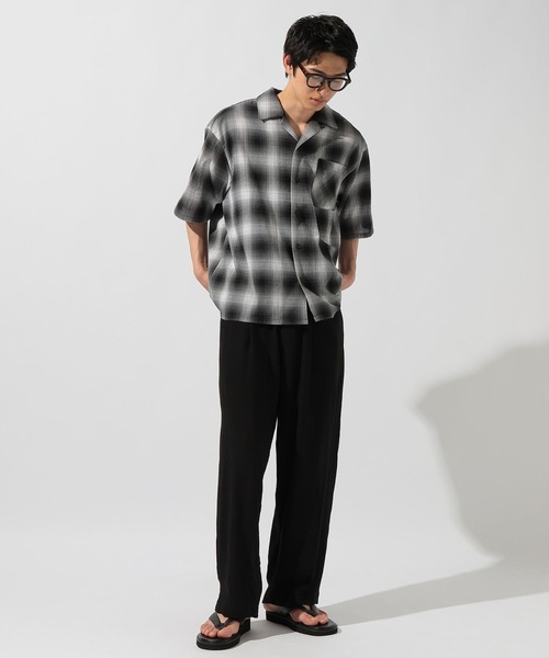 niko and...(ニコアンド)の「ドライタッチオンブレーシャツ(シャツ/ブラウス・メンズ・ブルー/ブラック/グリーン・MEDIUM/LARGE)」の9枚目の写真