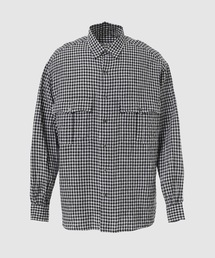 ROLL UP LINEN GINGHAM CHECK SHIRT