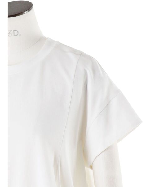 UN3D.(アンスリード)の「W TUCK COCOON TOP / ダブルタックコクーントップ(Tシャツ/カットソー・レディース・ホワイト/ブラック・38/36)」の8枚目の写真