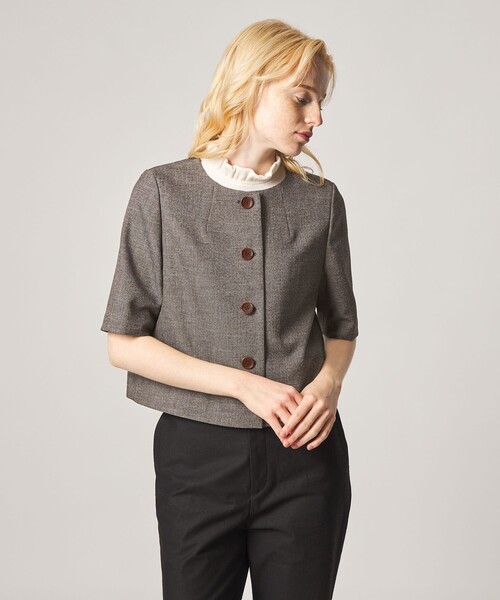 Steven Alan(スティーブンアラン)の「<Steven Alan>ショートスリーブ ジャケット(シャツ/ブラウス・レディース・モカ/ブラック・S/M)」の4枚目の写真