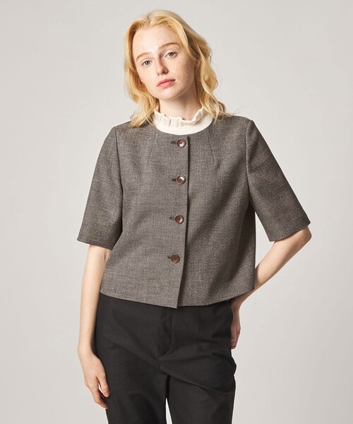Steven Alan(スティーブンアラン)の「<Steven Alan>ショートスリーブ ジャケット(シャツ/ブラウス・レディース・モカ/ブラック・S/M)」の5枚目の写真