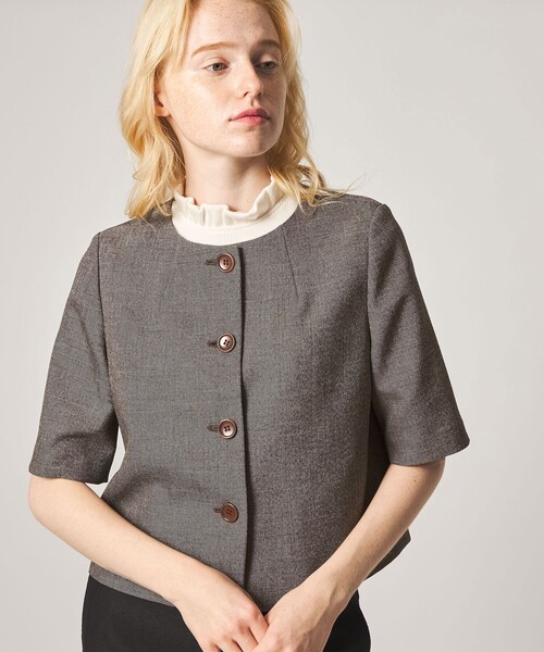 Steven Alan(スティーブンアラン)の「<Steven Alan>ショートスリーブ ジャケット(シャツ/ブラウス・レディース・モカ/ブラック・S/M)」の6枚目の写真
