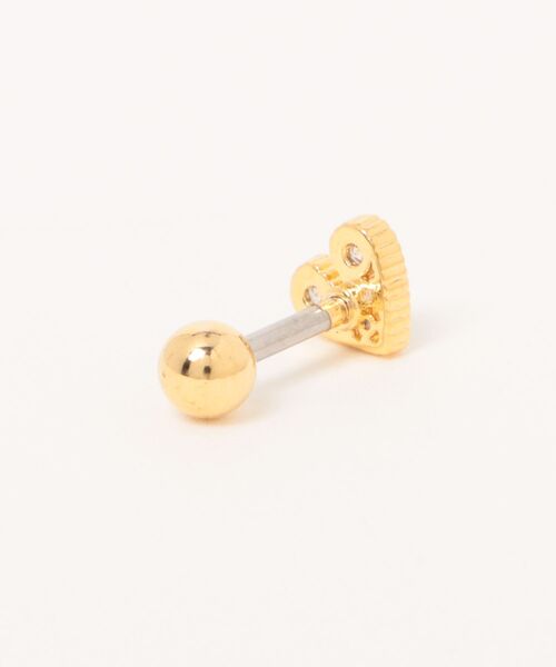 LINFA (リンファ)の「片耳用 ハートモチーフラインストーンピアス【アレルギー対応】(片耳用)(ピアス(片耳用)・レディース・ゴールド/シルバー・FREE)」の3枚目の写真