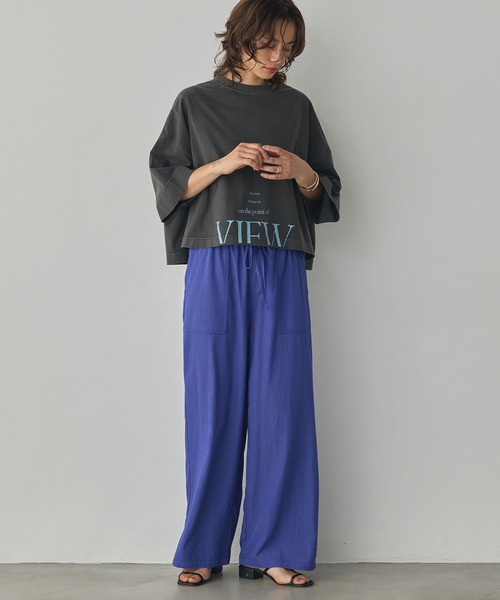 hunch(ハンチ)の「ワイドショート ロゴTシャツ(Tシャツ/カットソー・レディース・アッシュブラウン/チャコール/ピンクベージュ/オフホワイト・FREE)」の19枚目の写真