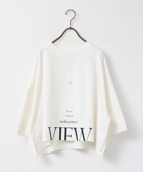 hunch(ハンチ)の「ワイドショート ロゴTシャツ(Tシャツ/カットソー・レディース・アッシュブラウン/チャコール/ピンクベージュ/オフホワイト・FREE)」の16枚目の写真