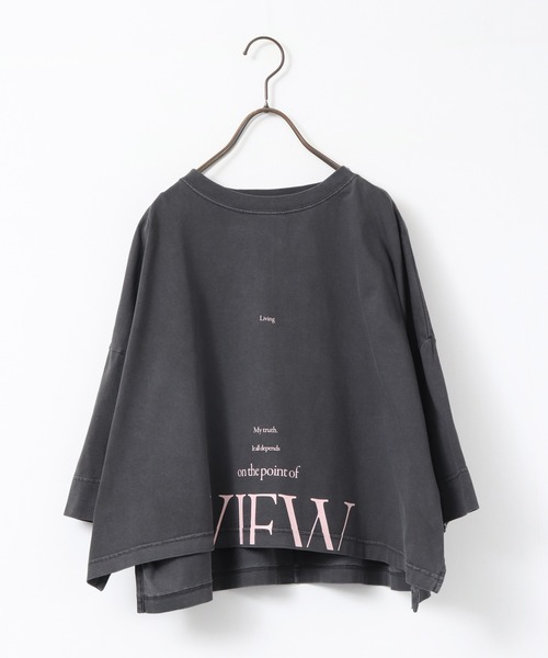 hunch(ハンチ)の「ワイドショート ロゴTシャツ(Tシャツ/カットソー・レディース・アッシュブラウン/チャコール/ピンクベージュ/オフホワイト・FREE)」の15枚目の写真