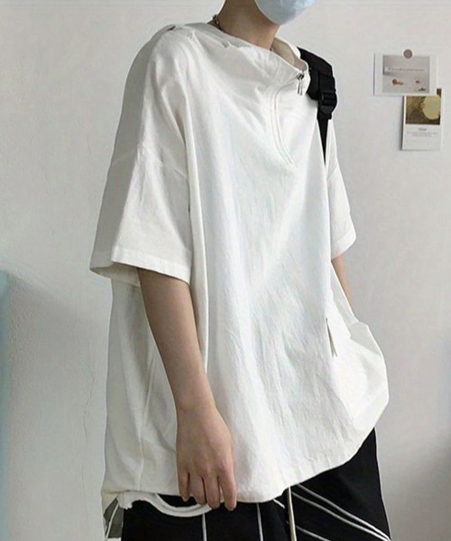 KELVIN(ケルヴァン)の「Half Zip Hood Tee ハーフジップフードTシャツ(Tシャツ/カットソー・メンズ・ホワイト/ブラック・MEDIUM/LARGE)」の3枚目の写真