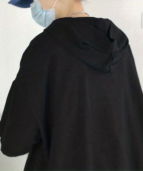 KELVIN(ケルヴァン)の「Half Zip Hood Tee ハーフジップフードTシャツ(Tシャツ/カットソー・メンズ・ホワイト/ブラック・MEDIUM/LARGE)」の8枚目の写真