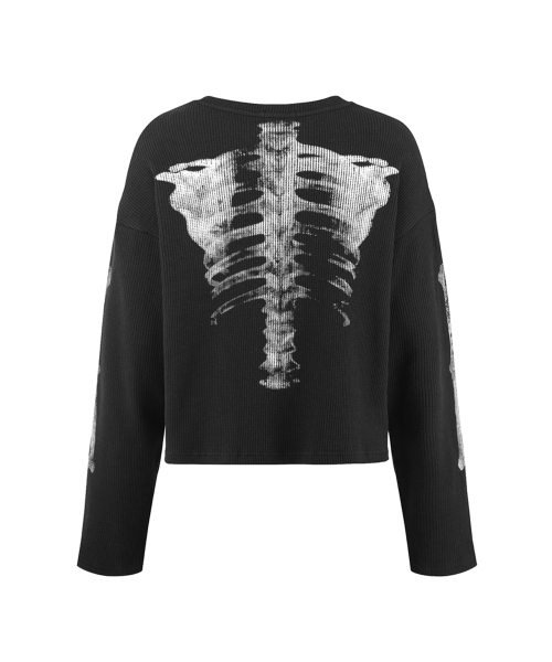 ANOTHERYOUTH（アナザーユース）の「X-ray ワッフルロングスリーブ - ブラック（Tシャツ/カットソー・メンズ・その他・1/2）」の4枚目の写真