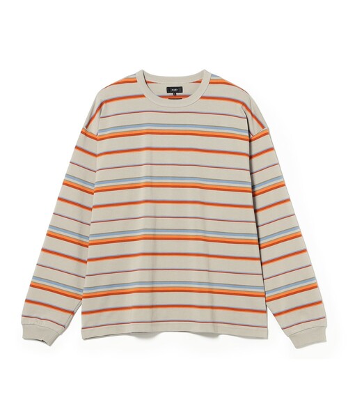 BEAMS(ビームス)の「ルーズ ボーダー ロングスリーブ Tシャツ(Tシャツ/カットソー・メンズ・オリーブ/グレー/ブラック・M/XL/S/L)」の4枚目の写真