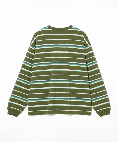 BEAMS(ビームス)の「ルーズ ボーダー ロングスリーブ Tシャツ(Tシャツ/カットソー・メンズ・オリーブ/グレー/ブラック・M/XL/S/L)」の14枚目の写真