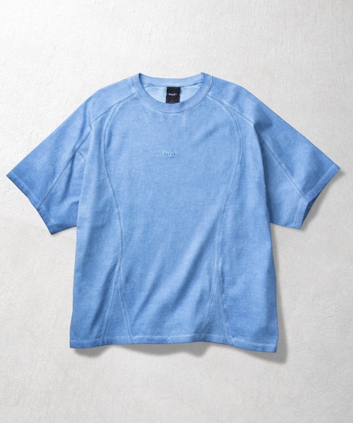 HUF(ハフ)の「WASHED PANELED CREW(Tシャツ/カットソー・メンズ・ライトブルー/チャコールグレー/ブラウン系その他・XL/L/M/S)」の1枚目の写真