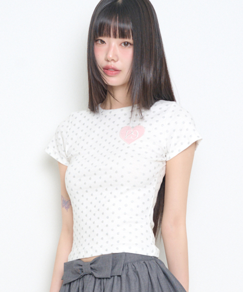 ILLIGO(イリゴ)の「129ドットフィッティッドTシャツシルバードット(Tシャツ/カットソー・レディース・その他・OS)」の2枚目の写真