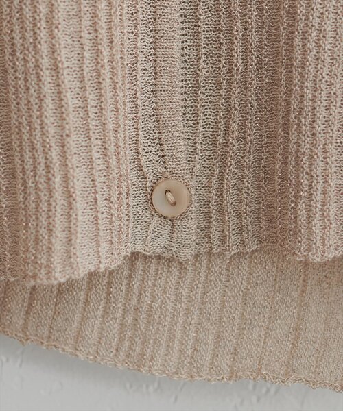 natural couture（ナチュラルクチュール）の「針抜きリブシアーラメカーデ（カーディガン/ボレロ・レディース・グレイッシュベージュ/ライトベージュ/ピンク/サックスブルー/ネイビー/ブラック・FREE）」の7枚目の写真