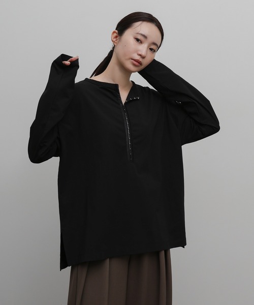 select MOCA Et(セレクトモカエト)の「【Et】Oversized Front Hook Long Tee(Tシャツ/カットソー・レディース・ホワイト/ブラック・FREE)」の2枚目の写真