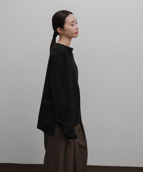 select MOCA Et(セレクトモカエト)の「【Et】Oversized Front Hook Long Tee(Tシャツ/カットソー・レディース・ホワイト/ブラック・FREE)」の20枚目の写真