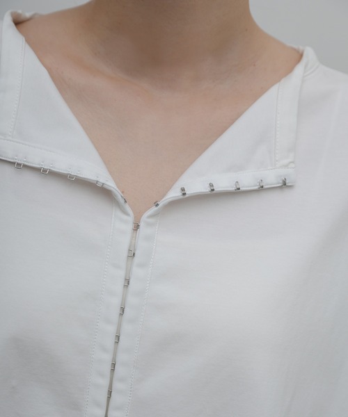 select MOCA Et(セレクトモカエト)の「【Et】Oversized Front Hook Long Tee(Tシャツ/カットソー・レディース・ホワイト/ブラック・FREE)」の12枚目の写真