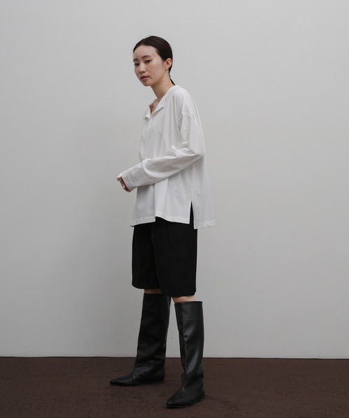 select MOCA Et(セレクトモカエト)の「【Et】Oversized Front Hook Long Tee(Tシャツ/カットソー・レディース・ホワイト/ブラック・FREE)」の14枚目の写真