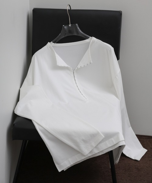 select MOCA Et(セレクトモカエト)の「【Et】Oversized Front Hook Long Tee(Tシャツ/カットソー・レディース・ホワイト/ブラック・FREE)」の16枚目の写真