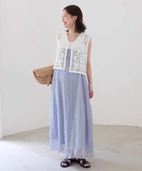 +81BRANCA(ハチイチブランカ)の「+81BRANCA/ハチイチブランカ SLOBE別注 レースベスト(シャツ/ブラウス・レディース・ホワイト/ブラック・FREE)」の5枚目の写真