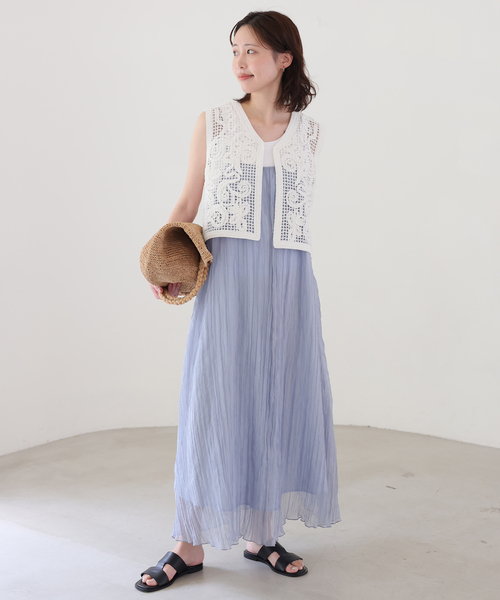 +81BRANCA(ハチイチブランカ)の「+81BRANCA/ハチイチブランカ SLOBE別注 レースベスト(シャツ/ブラウス・レディース・ホワイト/ブラック・FREE)」の6枚目の写真
