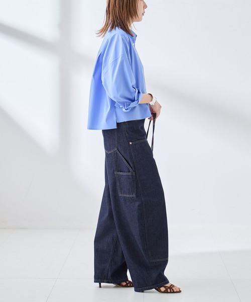 journal standard L'essage（ジャーナルスタンダードレサージュ）の「ダブルニーワイドデニムパンツ（デニムパンツ・レディース・ブルー/ネイビー・38/36）」の8枚目の写真