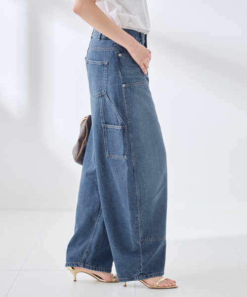 journal standard L'essage（ジャーナルスタンダードレサージュ）の「ダブルニーワイドデニムパンツ（デニムパンツ・レディース・ブルー/ネイビー・38/36）」の10枚目の写真