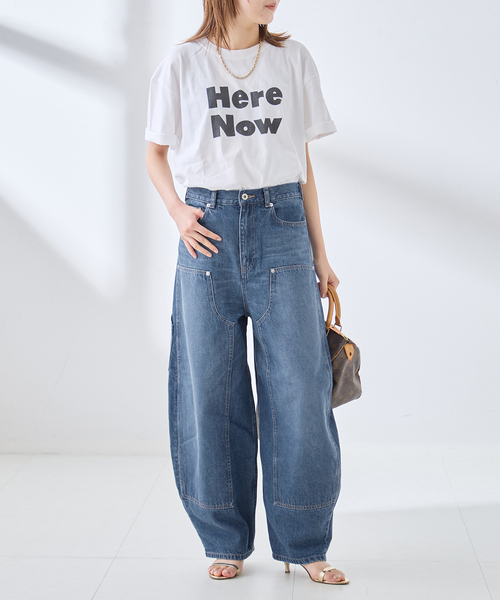 journal standard L'essage（ジャーナルスタンダードレサージュ）の「ダブルニーワイドデニムパンツ（デニムパンツ・レディース・ブルー/ネイビー・38/36）」の12枚目の写真