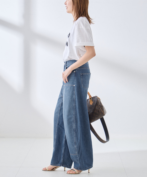 journal standard L'essage（ジャーナルスタンダードレサージュ）の「ダブルニーワイドデニムパンツ（デニムパンツ・レディース・ブルー/ネイビー・38/36）」の13枚目の写真