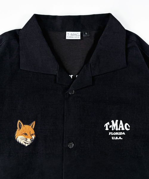 T-MAC OUTING(ティーマック アウティング)の「【T-MAC】FOX&フロリダ刺繍 綿ツイル 半袖開襟シャツ(シャツ/ブラウス・メンズ・オリーブ/ブラック・M/LL/L)」の10枚目の写真