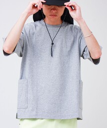 GLOSTER | バックステッチ サイドポケット クルーネックTシャツ(Tシャツ/カットソー)