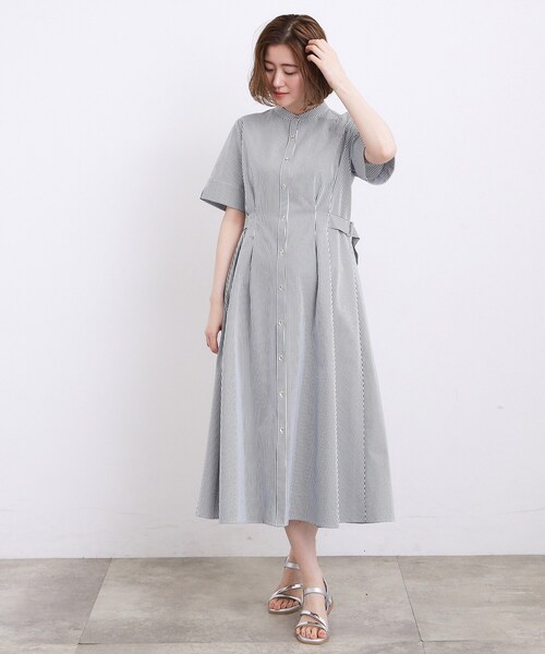 grove(グローブ)の「【低身長さんも選べる着丈/UV・シワになりにくいetc】涼やかさも、きちんとも叶うワンピース(ワンピース・レディース・ブラック系1/ネイビー/ネイビー系2・11/12/04/03/02/01/05)」の10枚目の写真