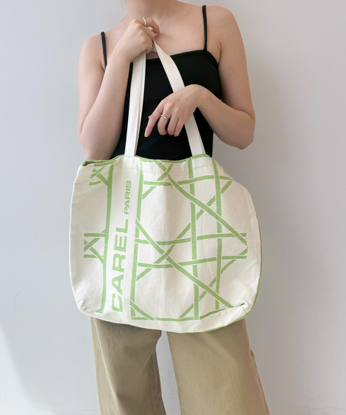 EDIT. FOR LULU（エディットフォールル）の「【CAREL/カレル】TOTE BAG（トートバッグ・レディース・グリーン・FREE）」の2枚目の写真