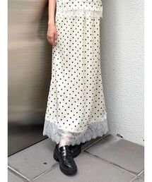 CALNAMUR | ドット柄レース付きヘムマーメイドスカート(スカート)
