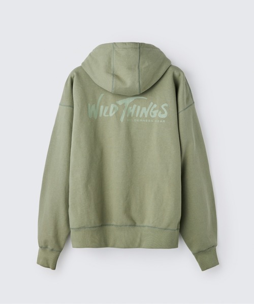 WILD THINGS(ワイルドシングス)の「ウィルダネスギア スウェットジップパーカー|WILDERNESS GEAR SWEAT ZIP PARKA(パーカー・メンズ・ネイビー/ダークブラウン/グレー/カーキ・M/S/L(A-B)/XL/L)」の3枚目の写真