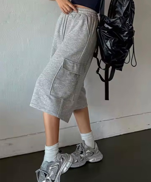 BARELY BLUE(ベアリーブルー)の「【 BARELY BLUE / ベアリーブルー 】サイドポケット スウェット ハーフパンツ(スウェットパンツ・メンズ・ブラック/グレー・M/L/XL)」の5枚目の写真