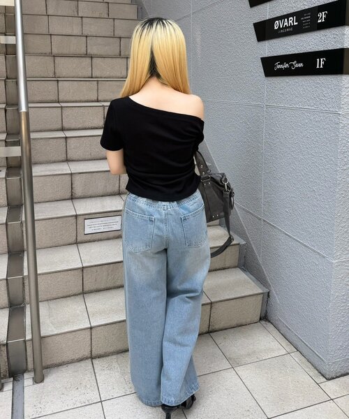 continuer de NICE CLAUP(コンティニューデナイスクラップ)の「【@_puni.moe企画】ハトメ&チェーン付バギーデニムパンツ(デニムパンツ・レディース・ブルー系その他/ブラック系その他・SMALL/MEDIUM)」の21枚目の写真
