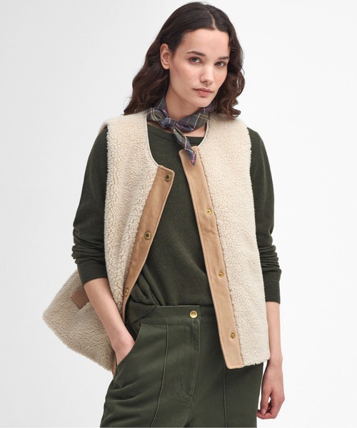 Barbour(バブアー)の「Barbour/バブアー Dulsie Liner ボアライナー ベスト LLI0016(ベスト・レディース・ブラック/ナチュラル・10)」の7枚目の写真