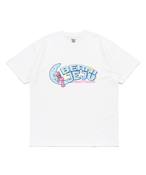 BERNI(ベルニ)の「ジェジュクレセントムーンロゴ半袖Tシャツ(ホワイト)(Tシャツ/カットソー・レディース・その他・LARGE/2XL/SMALL/MEDIUM/X-LARGE)」の1枚目の写真