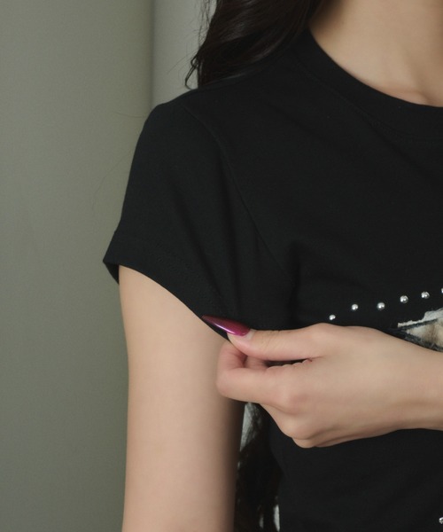 dispark(ディスパーク)の「DISPARK/レオパスターパッチT(Tシャツ/カットソー・レディース・ブラック・FREE)」の4枚目の写真