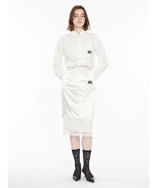 SORIN(ソリン )の「Necktie Cutoff Shirt / ネクタイカットオフシャツ(シャツ/ブラウス・レディース・ブラック/サックスブルー/アイボリー・38)」の8枚目の写真