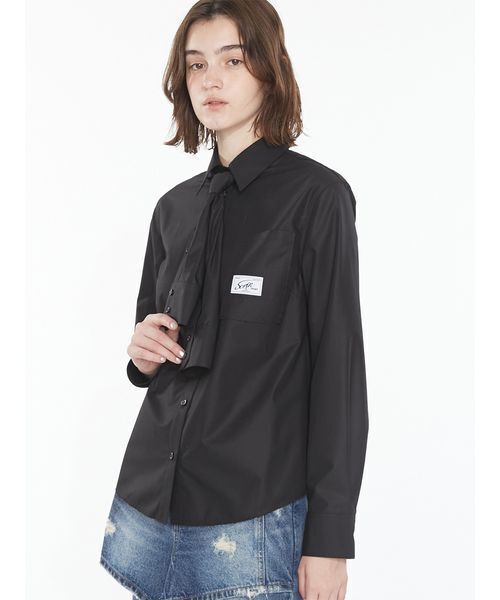 SORIN(ソリン )の「Necktie Cutoff Shirt / ネクタイカットオフシャツ(シャツ/ブラウス・レディース・ブラック/サックスブルー/アイボリー・38)」の18枚目の写真