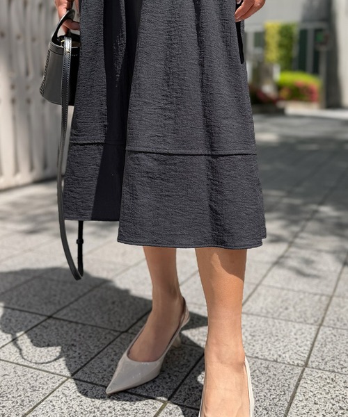 ST.ROONEY(セントルーニー)の「シアサッカーシャツワンピース【低身長・小柄女性向け】(ワンピース・レディース・オフホワイト/スミクロ・XS)」の7枚目の写真