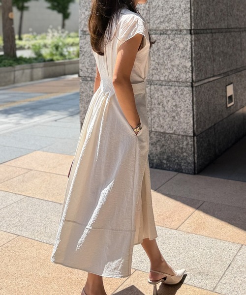 ST.ROONEY(セントルーニー)の「シアサッカーシャツワンピース【低身長・小柄女性向け】(ワンピース・レディース・オフホワイト/スミクロ・XS)」の14枚目の写真