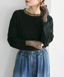 PUAL CE CIN（ピュアルセシン）の「ドットチュールドッキングカットソー（Tシャツ/カットソー）」