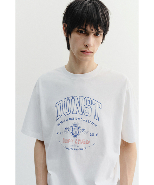 DUNST FOR MEN(ダンストフォーメン)の「CUPID ARCH LOGO T-SHIRT_UNISEX_UDTS6B129_OFF WHITE(Tシャツ/カットソー・メンズ・Off White・X-SMALL/SMALL/MEDIUM/LARGE/X-LARGE/XX-LARGE)」の2枚目の写真