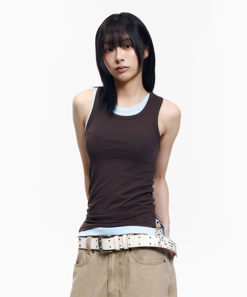 AAKAM（アーカム）の「2-Piece Layered Sleeveless (Brown)（Tシャツ/カットソー・レディース・その他・2/1）」の5枚目の写真