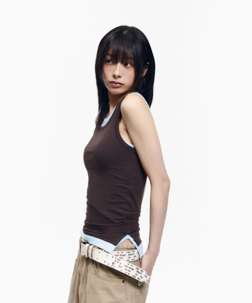 AAKAM（アーカム）の「2-Piece Layered Sleeveless (Brown)（Tシャツ/カットソー・レディース・その他・2/1）」の8枚目の写真