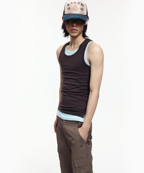 AAKAM（アーカム）の「2-Piece Layered Sleeveless (Brown)（Tシャツ/カットソー・レディース・その他・2/1）」の14枚目の写真