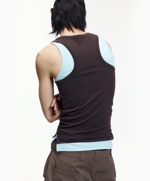 AAKAM（アーカム）の「2-Piece Layered Sleeveless (Brown)（Tシャツ/カットソー・レディース・その他・2/1）」の15枚目の写真